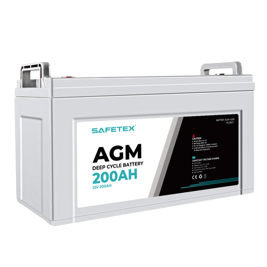 Safetex 12V 200Ah AGM Deep Cycle Battery Marine Portable Sealed Power Camping
