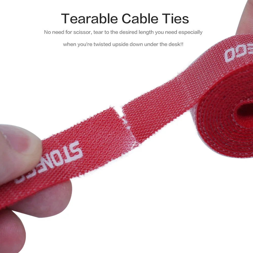 Tearable USB Cable Winder Cable Organizer Ties Mouse Wire Earphone Holder HDMI Cord Free Cut Management Phone Hoop Tape