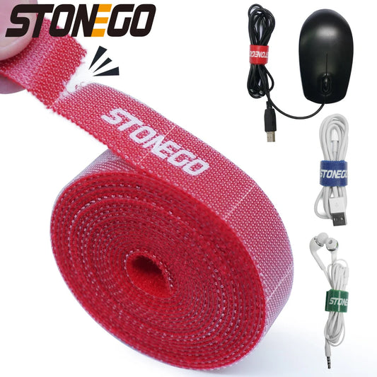 Tearable USB Cable Winder Cable Organizer Ties Mouse Wire Earphone Holder HDMI Cord Free Cut Management Phone Hoop Tape