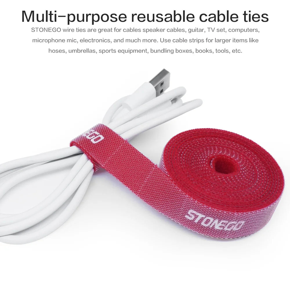Tearable USB Cable Winder Cable Organizer Ties Mouse Wire Earphone Holder HDMI Cord Free Cut Management Phone Hoop Tape