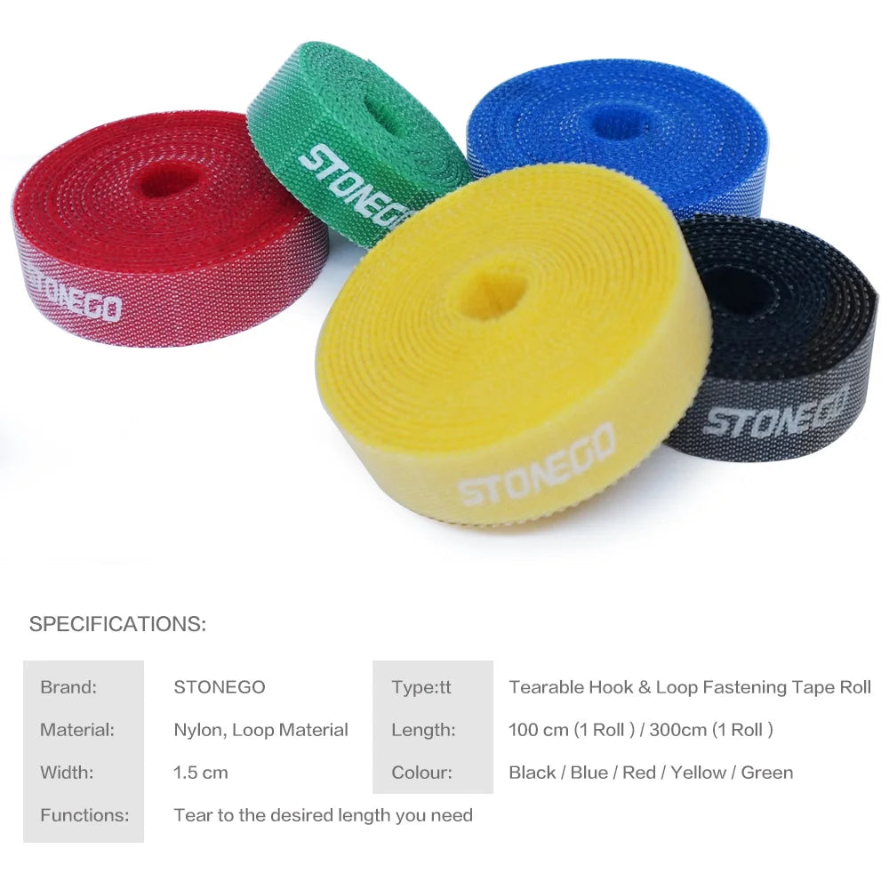 Tearable USB Cable Winder Cable Organizer Ties Mouse Wire Earphone Holder HDMI Cord Free Cut Management Phone Hoop Tape